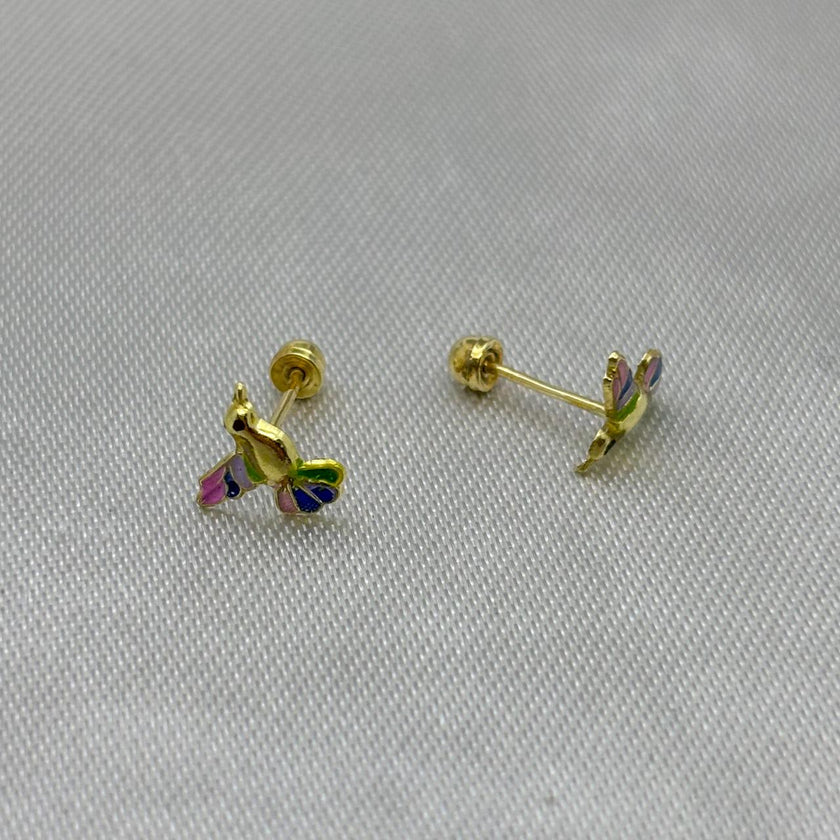 #B10136 - Broquel Colibrí Oro 10K - L210/