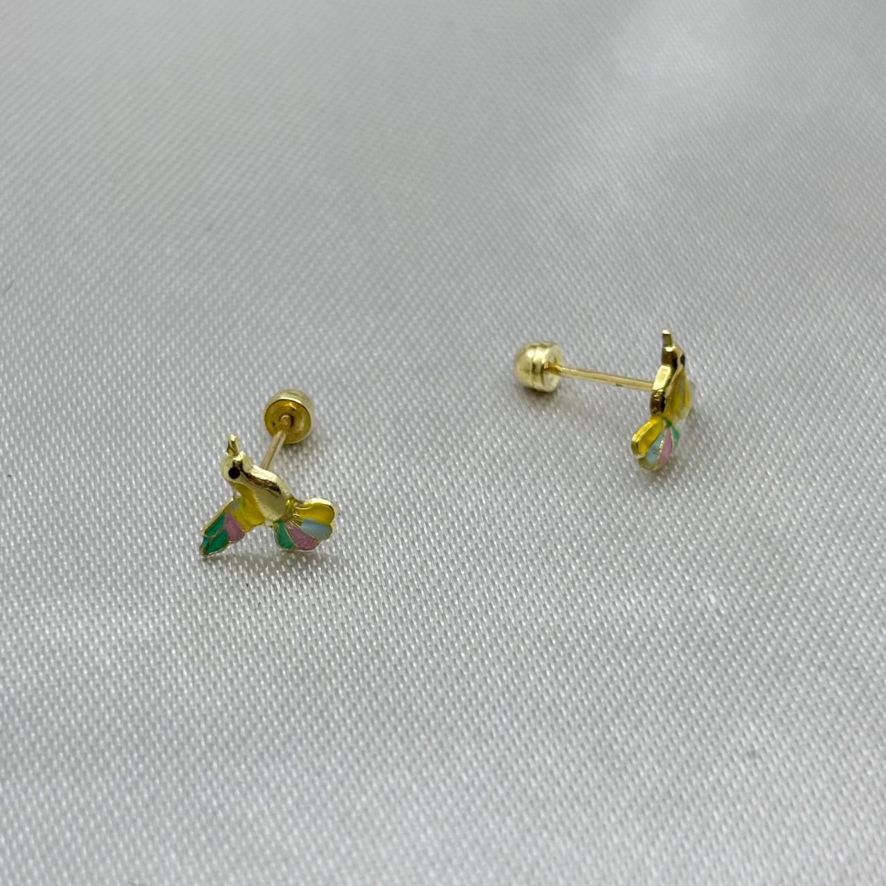 #B10136 - Broquel Colibrí Oro 10K - L210/