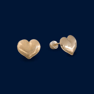 #B10164 - Broquel Corazón Bombacho De 8 mm De Oro 10k