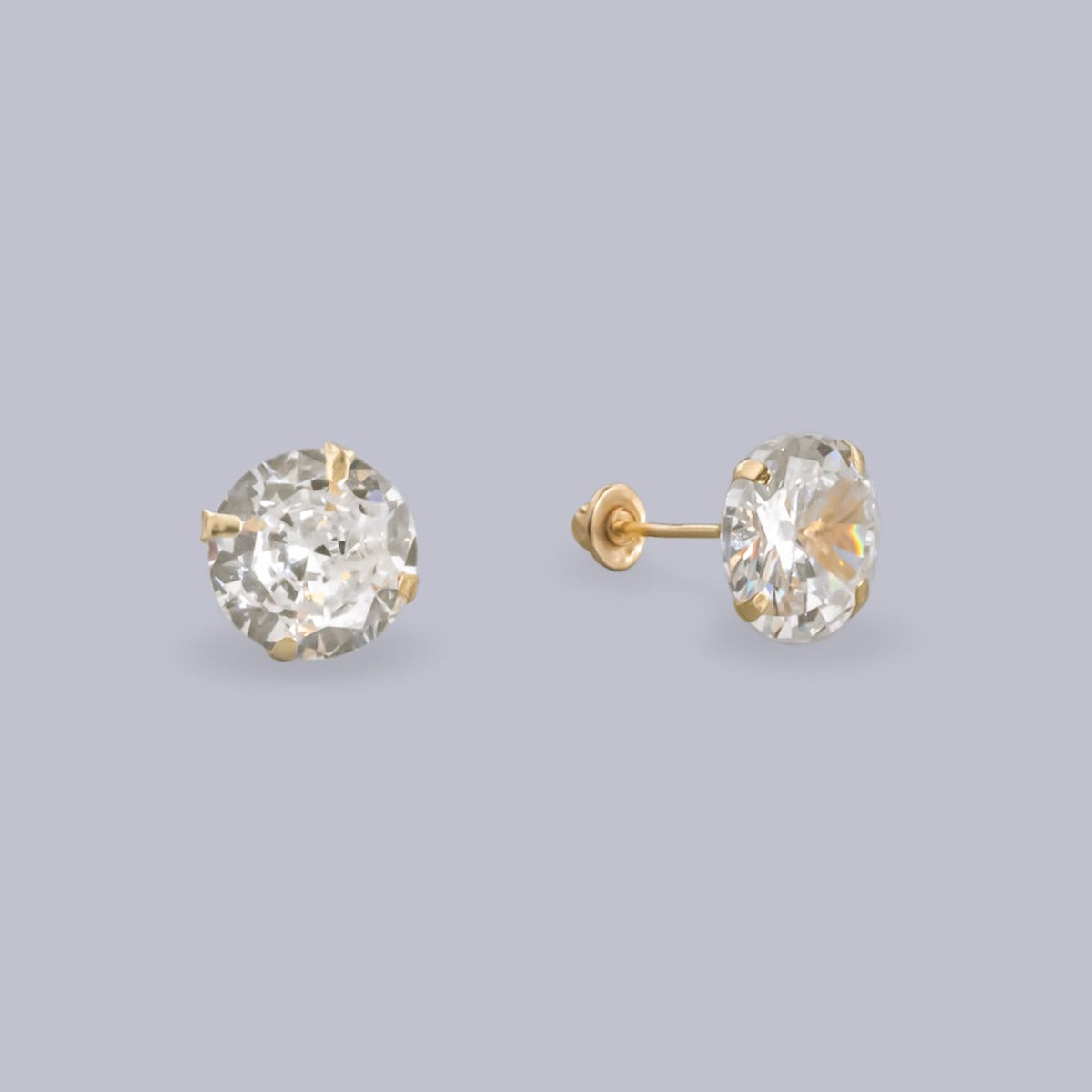 #B10206 - Broquel Recto De Oro 10k 7 mm/#7 De 4 Uñas - L140/