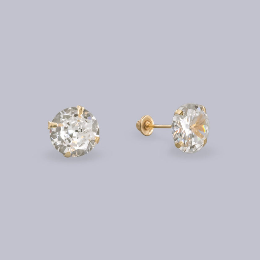 #B10206 - Broquel Recto De Oro 10k 7 mm/#7 De 4 Uñas - L140/