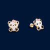 #B10214 - Broquel De Osito Panda Con Moño De Oro 10K - L190/