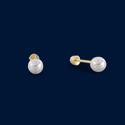 #B10225 - Broquel Con Perla Oro 10K - L155/ - L180/