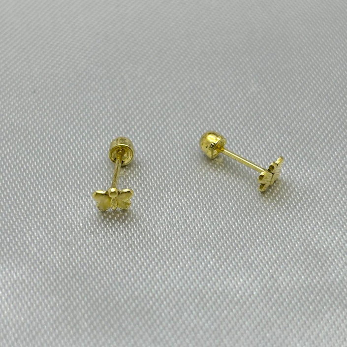 #B10251 - Broquel Mariposa Mini Oro 10K - L170/