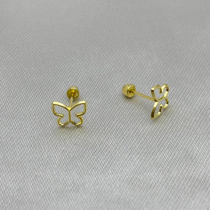 #B10252 - Broquel Silueta Mariposa Oro 10K - L220/