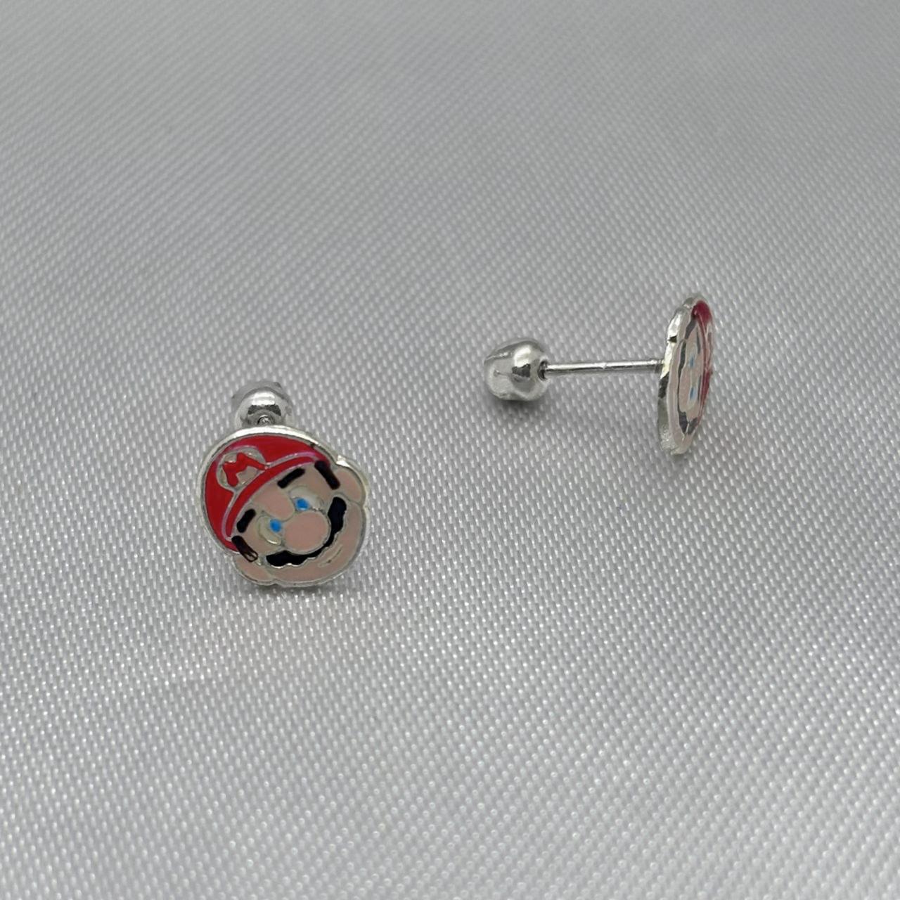 #BR127 - Broquel Mario Bros Esmaltado Plata - E25/