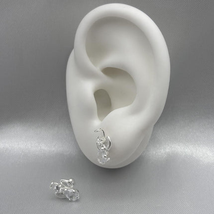 #BR193 - Broquel COnciencia/Angel/Diablito Piedra Zirconia Plata - E48/
