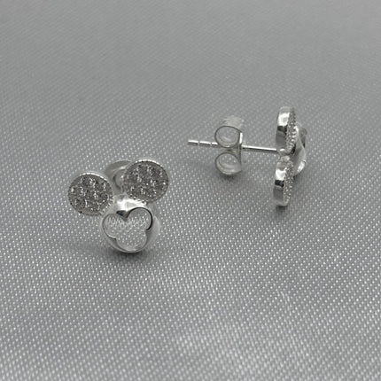 #BR216 - Broquel Mickey Mouse Piedra Zirconia Plata - B17/1.5