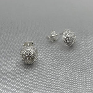 #BR247 - Broquel Media Esfera Piedra Zirconia Plata - LL2.1