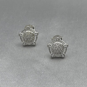 #BR262 - Broquel Circular Con Zirconia Plata - LL1.9