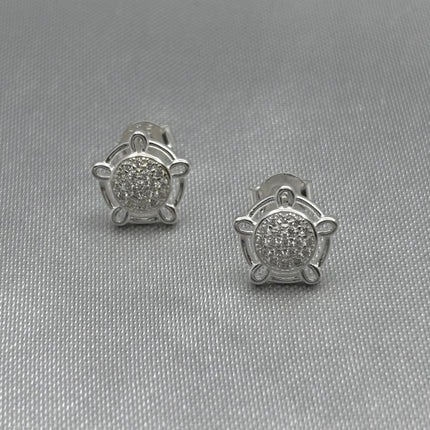 #BR262 - Broquel Circular Con Zirconia Plata - A18/1.9