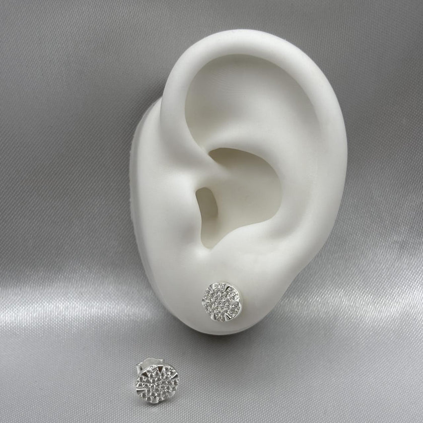 #BR263 - Broquel Circular Con Zirconia Plata - A18/1.6