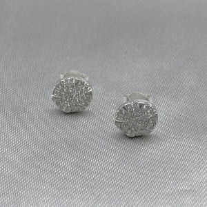 #BR263 - Broquel Circular Con Zirconia Plata - A18/1.6