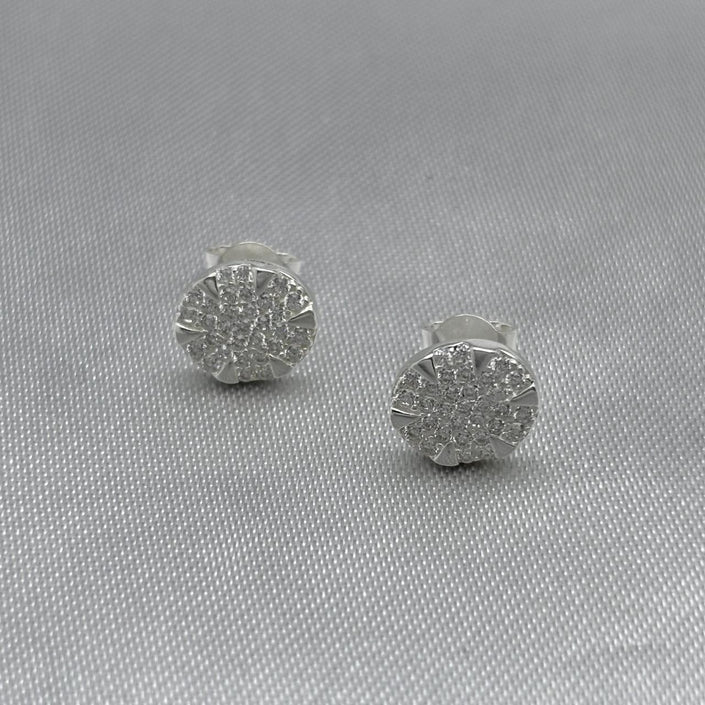 #BR263 - Broquel Circular Con Zirconia Plata - A18/1.6