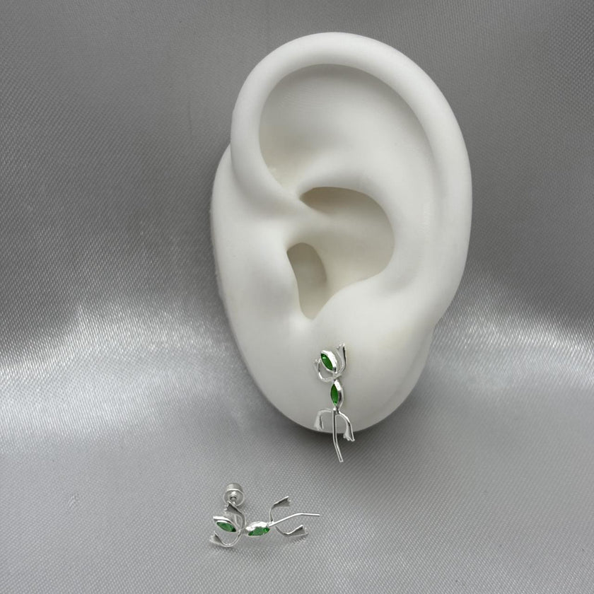 #BR286 - Broquel Lagartija Con Zirconia Plata - F53/