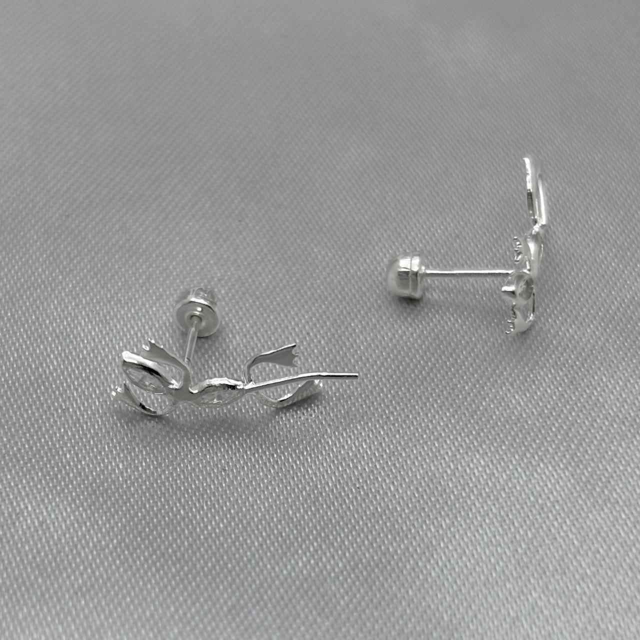 #BR286 - Broquel Lagartija Con Zirconia Plata - F53/