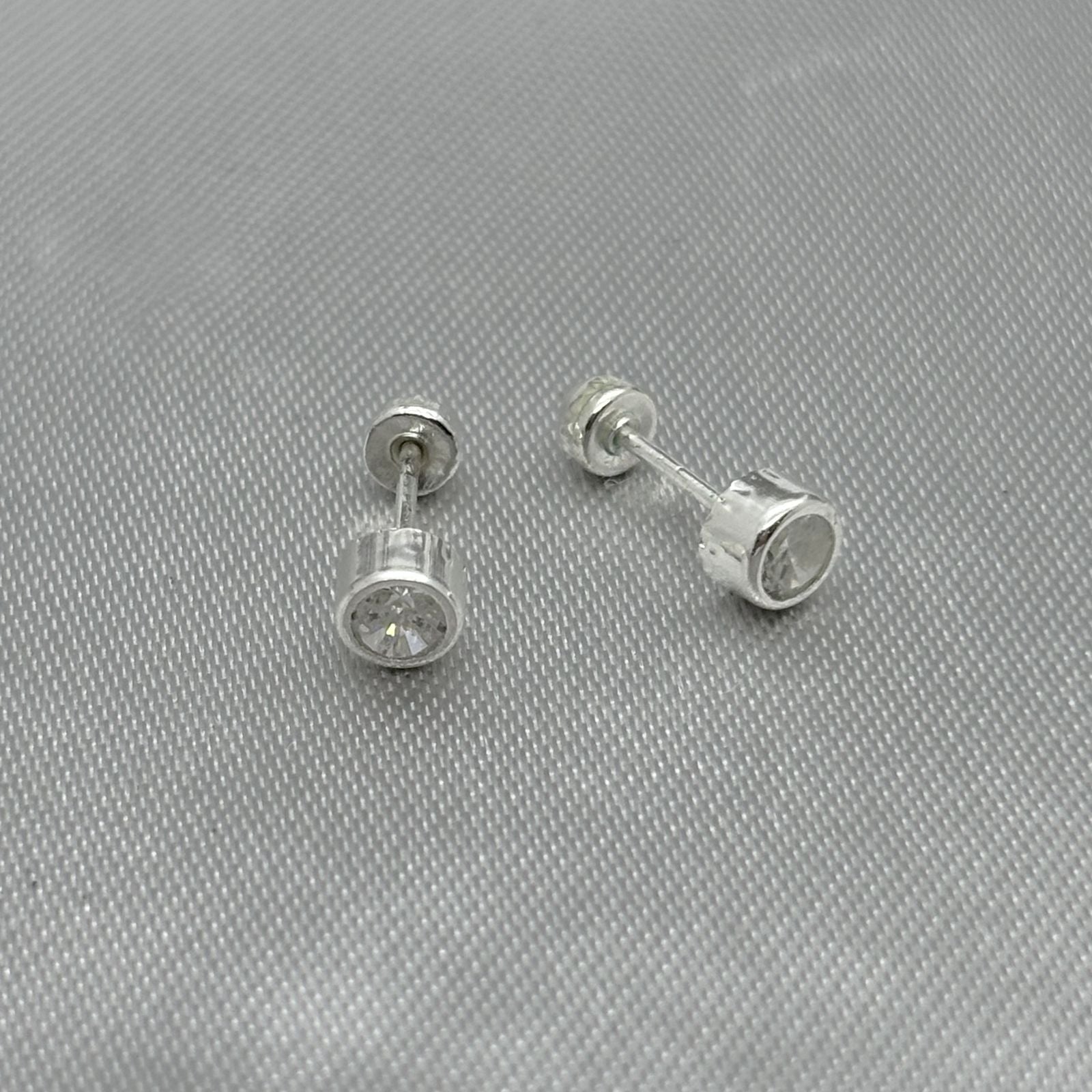 #BR287 - Broquel Tambor Con Piedra Zirconia Plata - E27/ - E41/