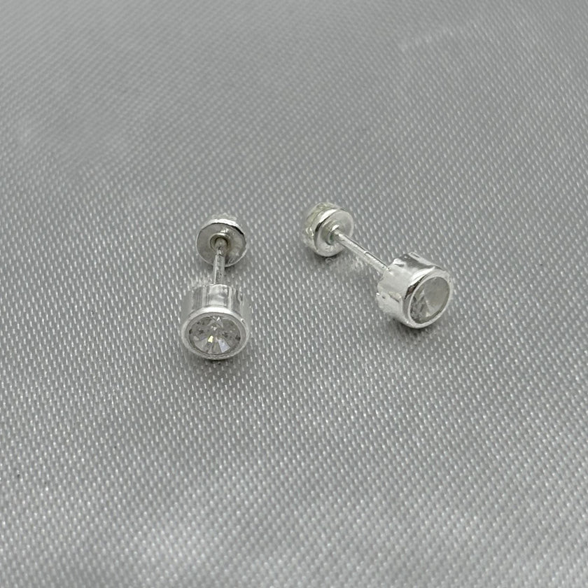 #BR287 - Broquel Tambor Con Piedra Zirconia Plata - E27/ - E41/