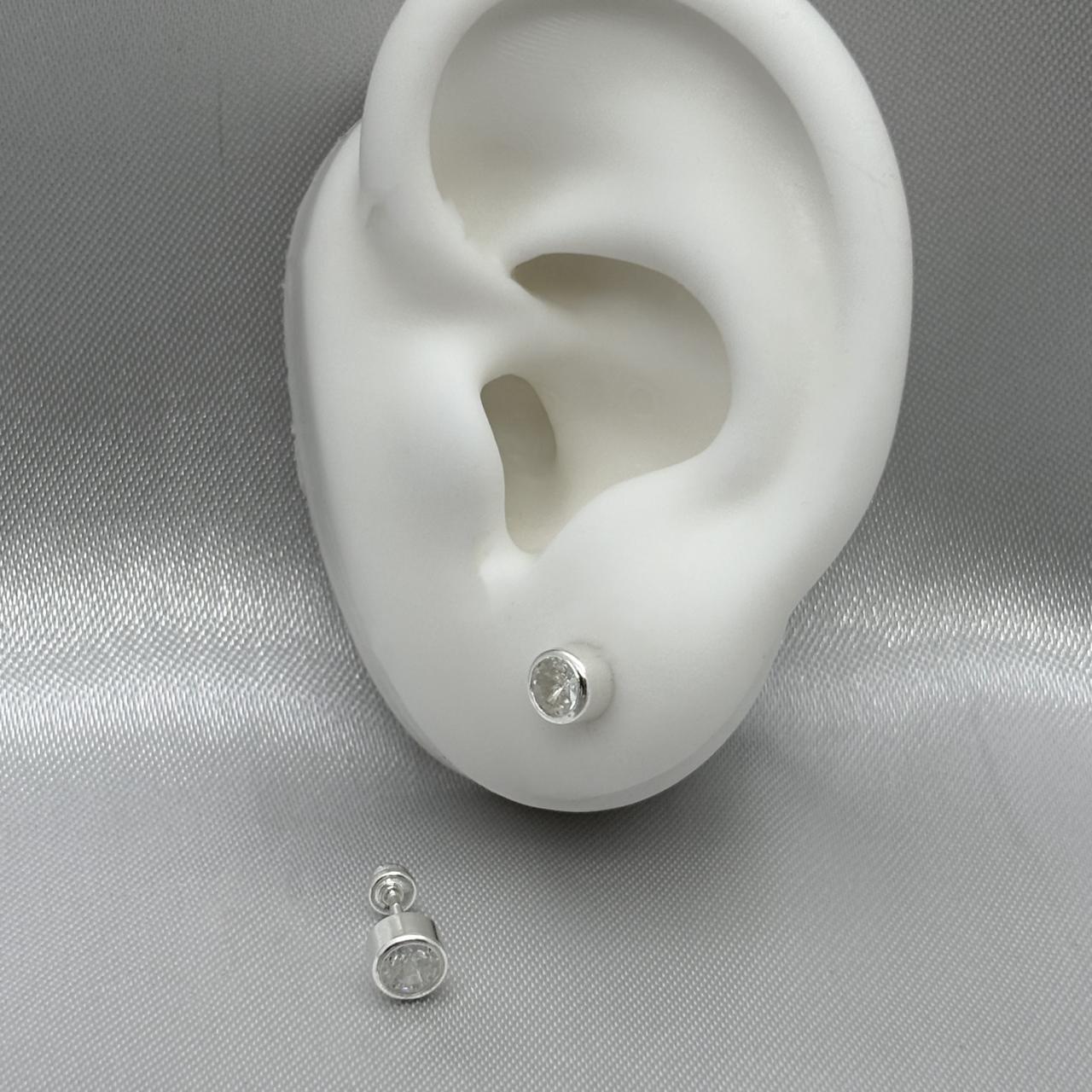 #BR287 - Broquel Tambor Con Piedra Zirconia Plata - E27/ - E41/