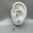 #BR288 - Broquel Flor Con Zirconia Plata - F46/
