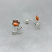 #BR288 - Broquel Flor Con Zirconia Plata - F46/