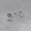 #BR288 - Broquel Flor Con Zirconia Plata - F46/