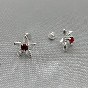 #BR309 - Broquel Flor Con Piedra Zirconia Plata - F72/