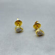 #BX10101 - Broquel Gota/Pera Con Diamante Natural Oro 10K - LX110/