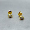 #BX10101 - Broquel Gota/Pera Con Diamante Natural Oro 10K - LX110/