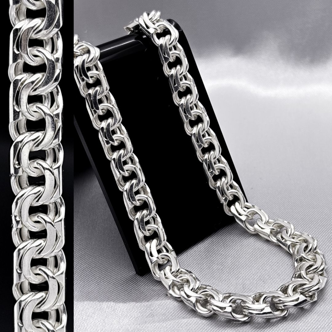 #CAD170 - Cadena Tejido Chino Plata - 9 mm - A07/93.5