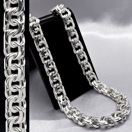 #CAD170 - Cadena Tejido Chino Plata - 9 mm - A07/93.5