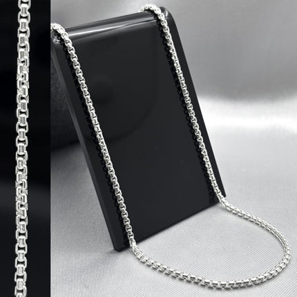 #CAD235 - Cadena Eslabón Cuadrado Plata Italiana - 2 mm - A13/9.3