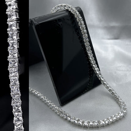 #CAD245 - Cadena Tipo Tenis Con Piedra Zirconia Plata - 100 - 3 mm - C16/25.9