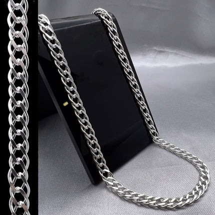 #CAD266 - Cadena Doble Rombo De Plata - 100 - 4.5 mm -A05/17.5