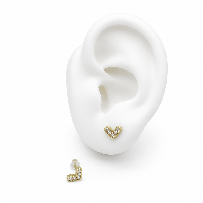 #BOL132 - Broquel De Corazon De Oro Laminado 18k - LB020/