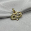 #D10219 - Dije Corazón Infinito Con Piedra Zirconia Oro 10K - H01/1.1