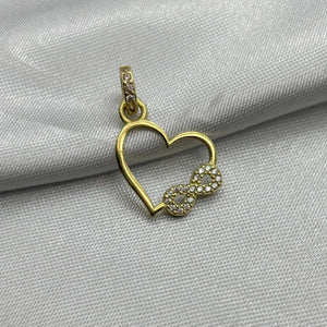 #D10221 - Dije Corazón Infinito Piedra Zirconia Oro 10K - H01/1.0