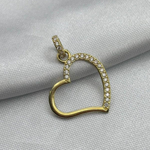 #D10232 - Dije Corazón Con Piedra De Zirconia Oro 10K - H01/1.3