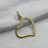 #D10232 - Dije Corazón Con Piedra De Zirconia Oro 10K - H01/1.3