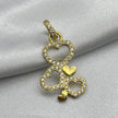 #D10233 - Dije Corazones Con Piedras De Zirconia Oro 10K - H01/1.4