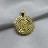 #D10236 - Dije/Medalla Virgen De Guadalupe Con Piedra Zirconia Oro 10K - I02/1.5