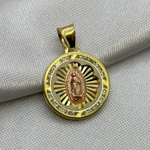 #D10239 - Dije/Medalla Virgen De Guadalupe Piedra Zirconia Oro 10K - I02/1.5