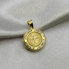 #D10244 - Dije/Medalla San Benito Con Piedra Zirconia Oro 10K - I02/1.3
