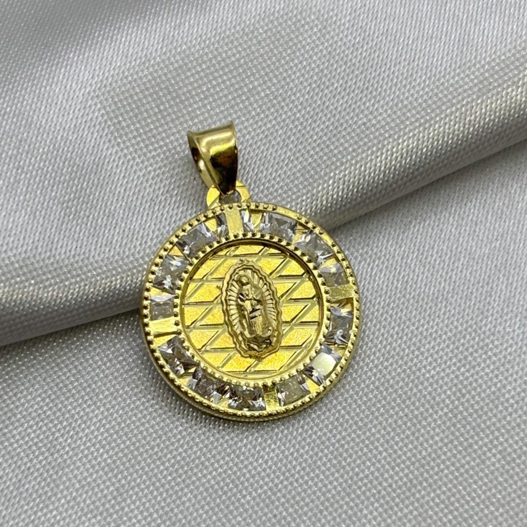 #D10245 - Dije/Medalla Virgen De Guadalupe Con Piedra Zirconia Oro 10K - I02/1.6
