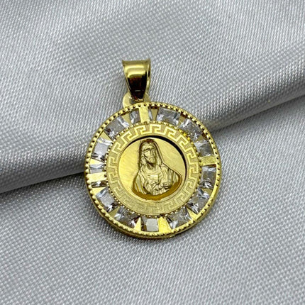 #D10249 - Dije/Medalla De Jesús Con Piedra Zirconia Oro 10K - I02/1.9
