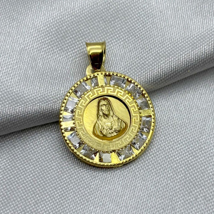 #D10249 - Dije/Medalla De Jesús Con Piedra Zirconia Oro 10K - I02/1.9