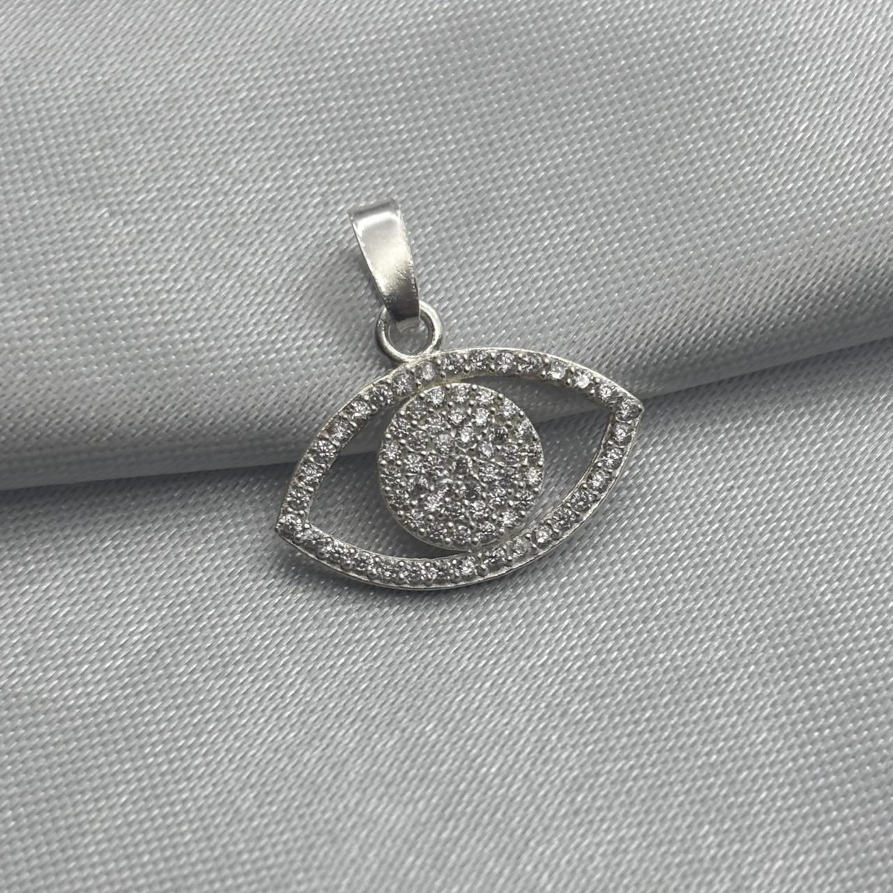 #D104 - Dije Ojo Piedra Zirconia Plata - F1.2