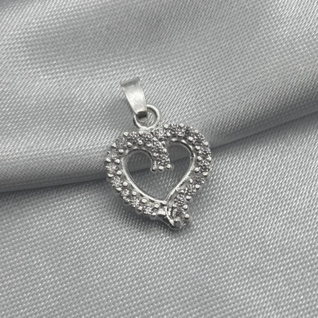 #D124 - Dije Corazón Piedra Zirconia Plata - F1.3