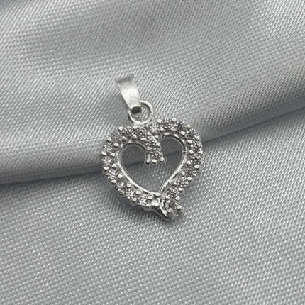 #D124 - Dije Corazón Piedra Zirconia Plata - A13/1.3