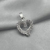 #D124 - Dije Corazón Piedra Zirconia Plata - F1.3